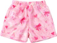 Preppy Goose Plush Bows Print loungewear Shorts