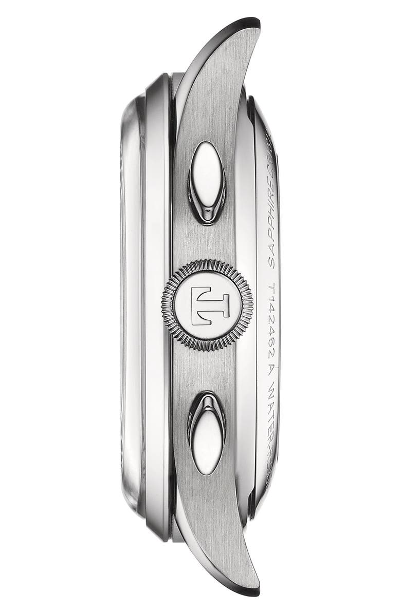 Tissot Telemeter 1938 Chronograph Leather Strap Watch, 42mm, Alternate, color, Brown