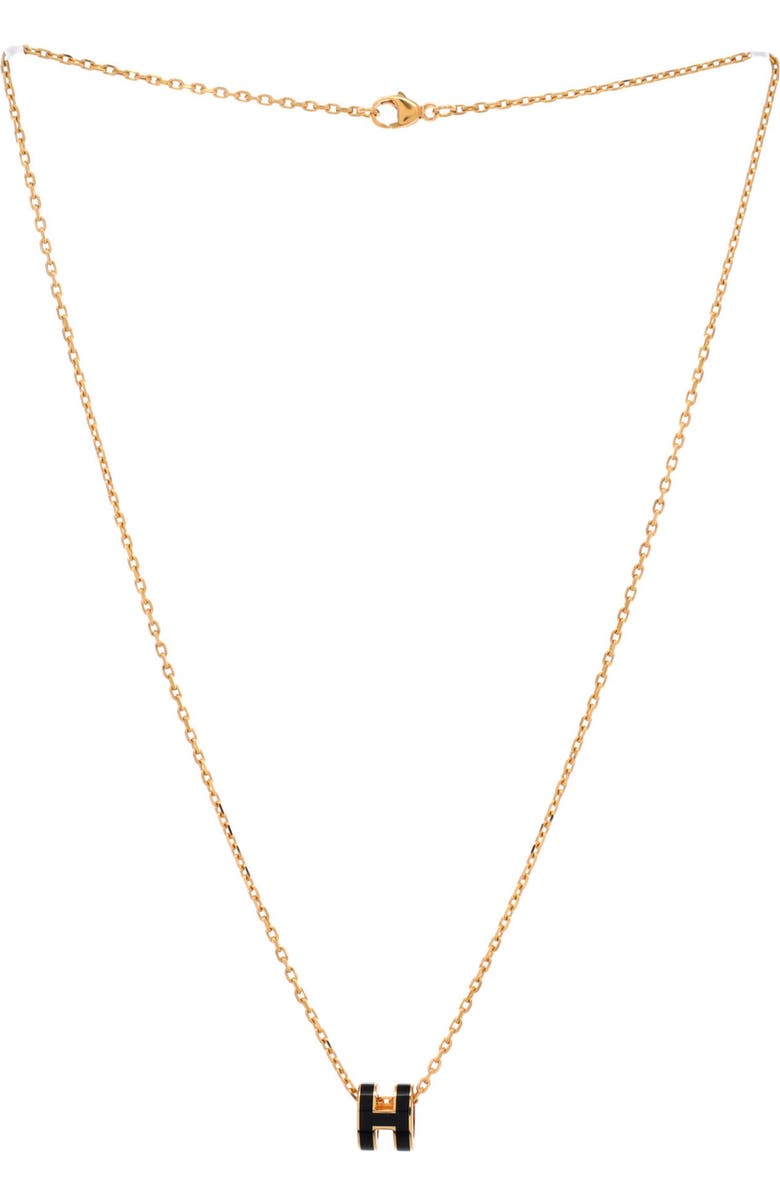 Pre-Owned Hermes Pop H Pendant Chain Necklace Metal and Enamel Mini, Alternate, color, Gold