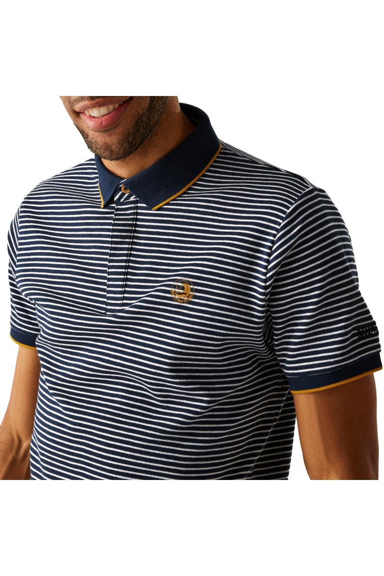 Tiver Striped Polo Shirt, Alternate, color, Navy and Stone White