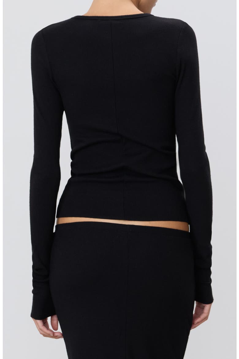 Long Sleeve Fitted T-Shirt, Alternate, color, BLACK