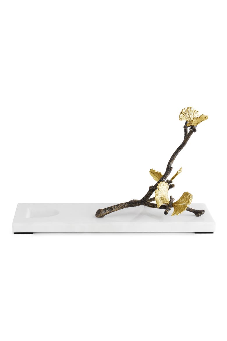 Butterfly Ginkgo Wine Rest, Alternate, color, WHITE/ GOLD