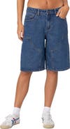 EDIKTED Jacqui Low Rise Denim Bermuda Shorts