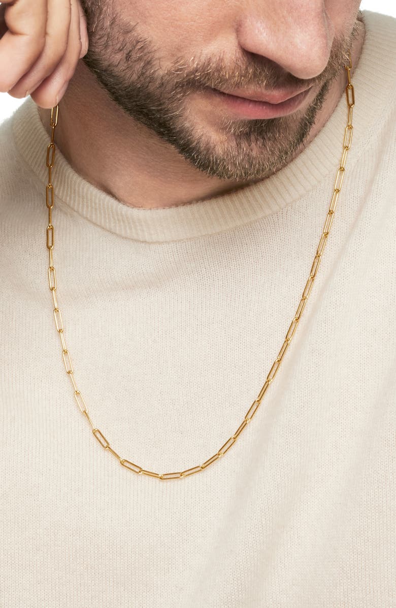 David Yurman Men's Chain Link Necklace in 18K Yellow Gold, 3.5mm, Alternate, color, 18K Yellow Gold