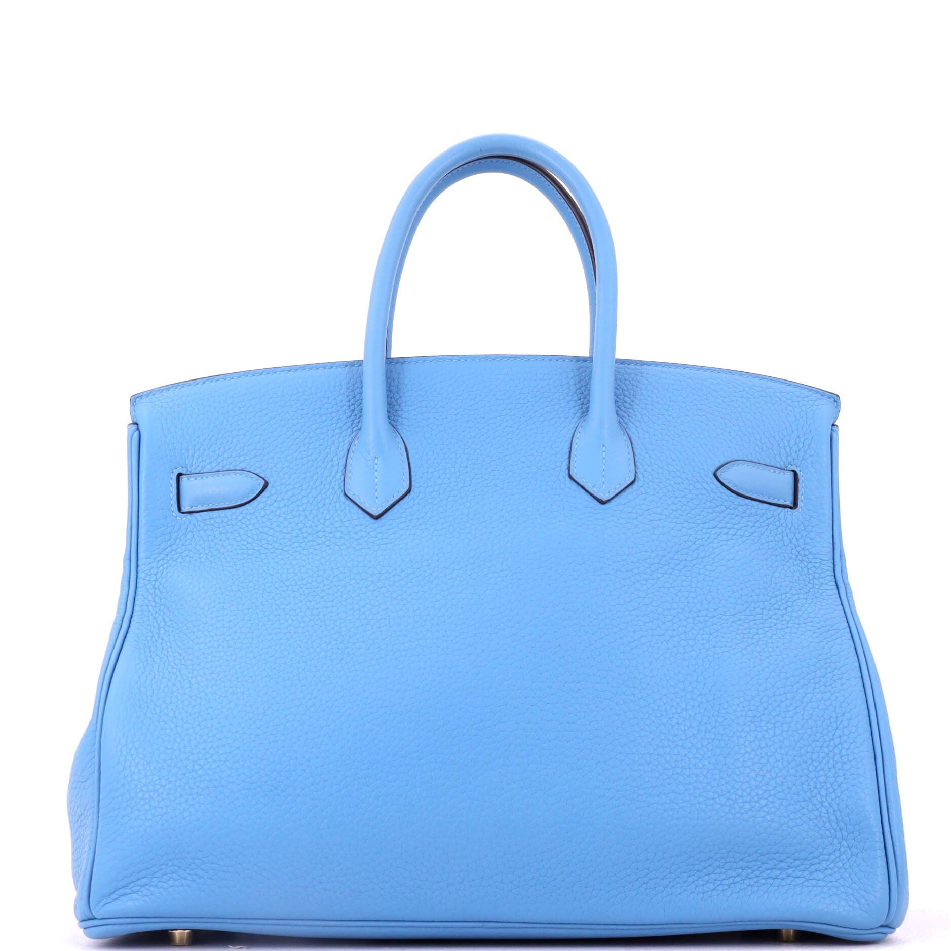 Birkin Handbag Blue Clemence with Gold Hardware 35, Alternate, color, Blue