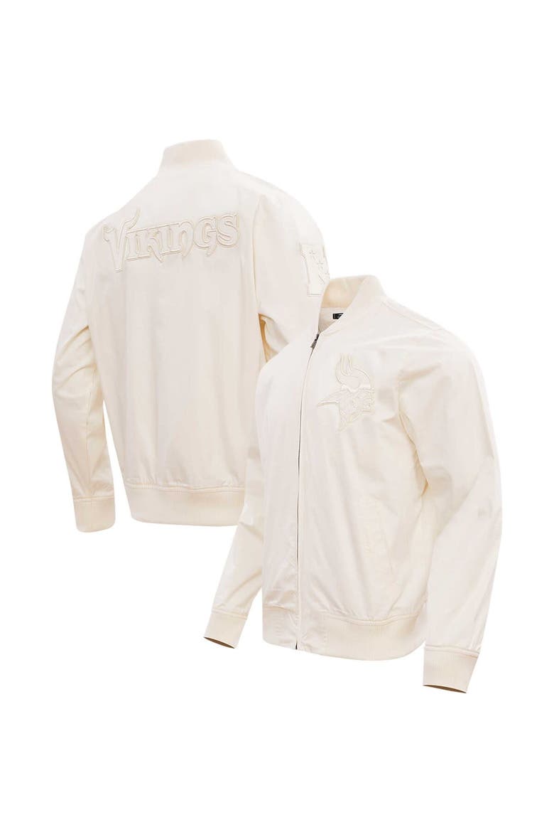 Men's Pro Standard Cream Minnesota Vikings Neutral Full-Zip Jacket, Alternate, color, Cream
