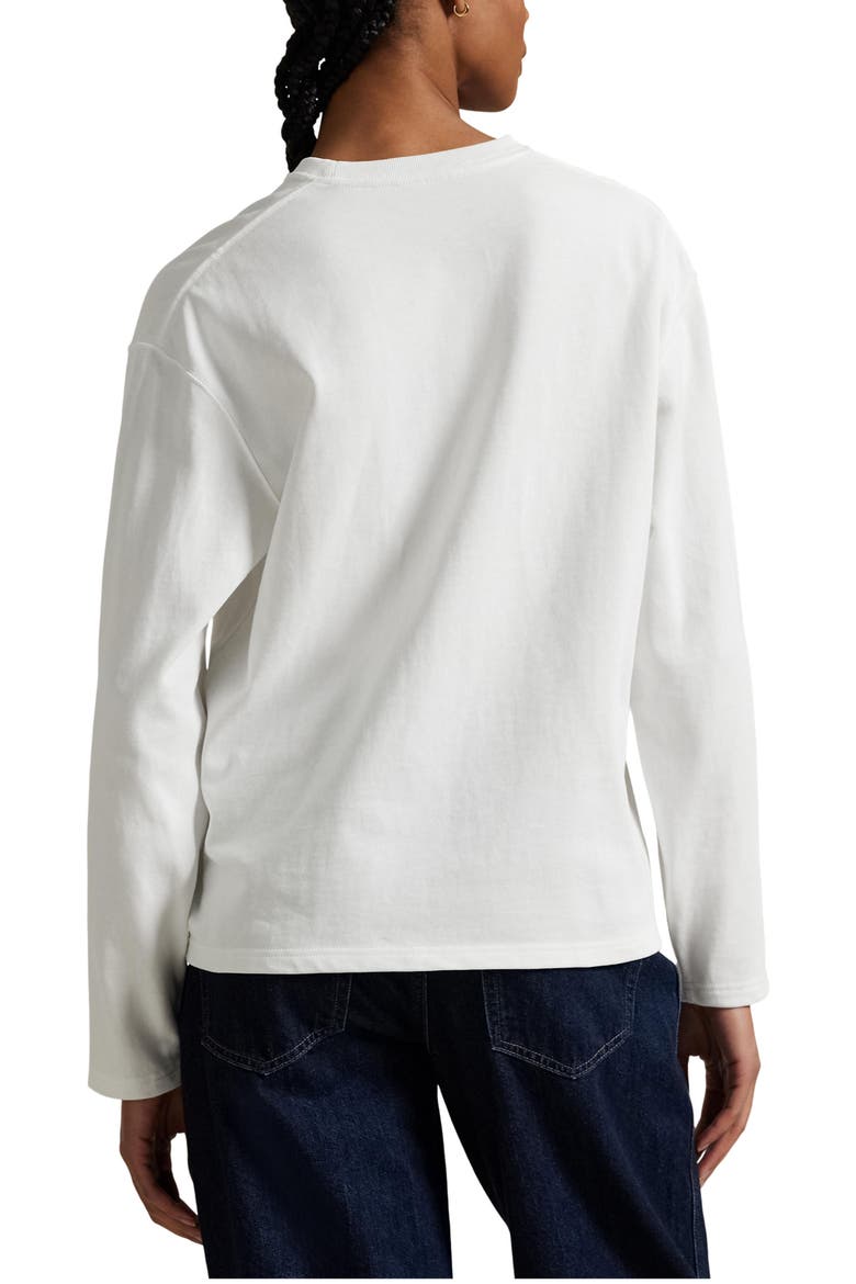 Long Sleeve Cotton Jersey T-Shirt, Alternate, color, WHITE