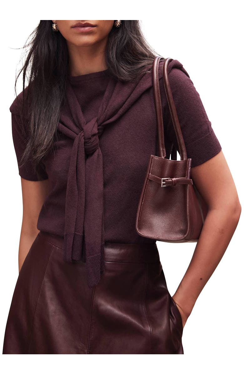 MINT VELVET Cotton Blend Scarf Detail Knit Top, Main, color,