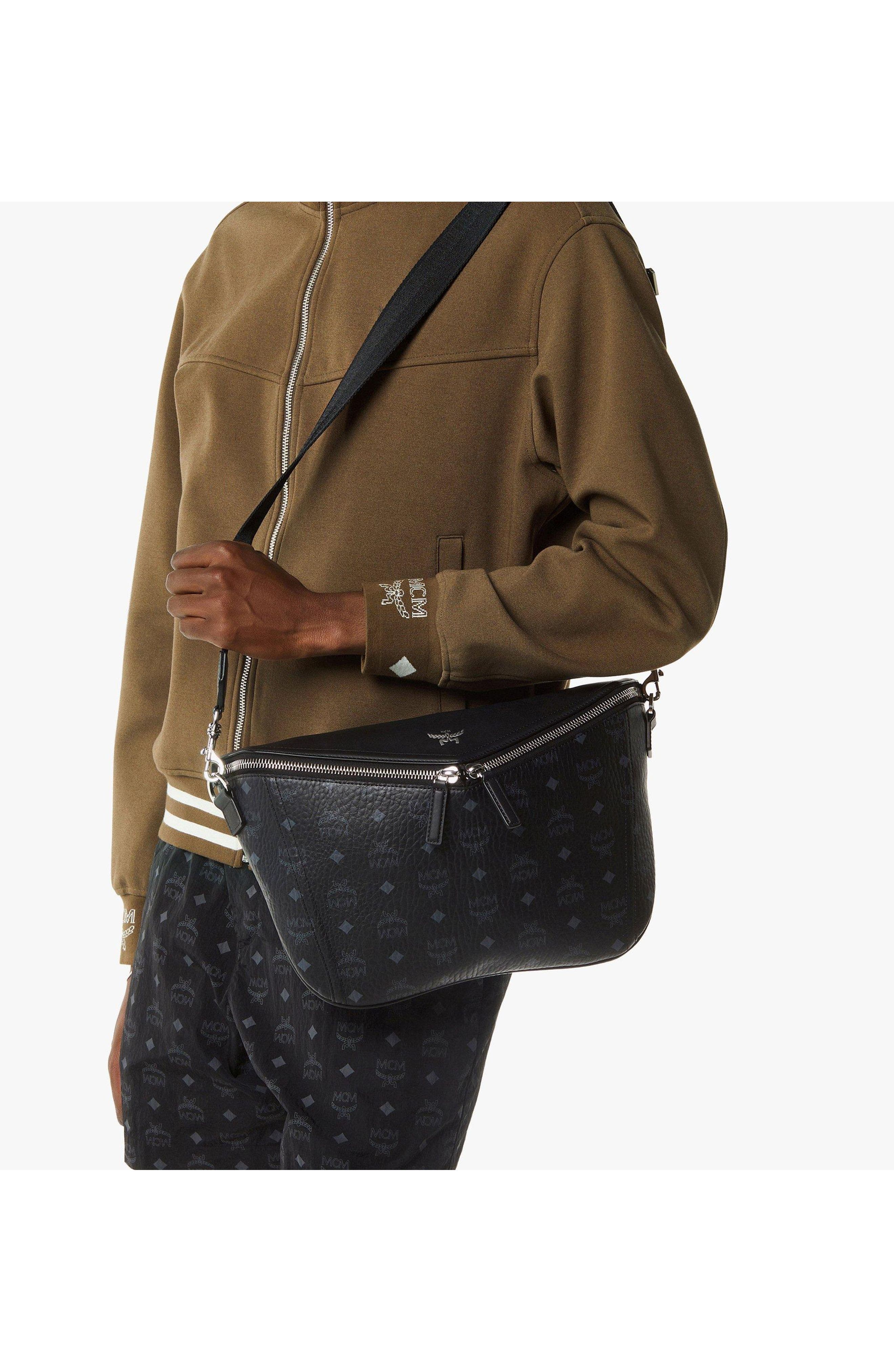 MCM Medium Diamant 3D Crossbody in Visetos Leather Mix, Alternate, color, Bk