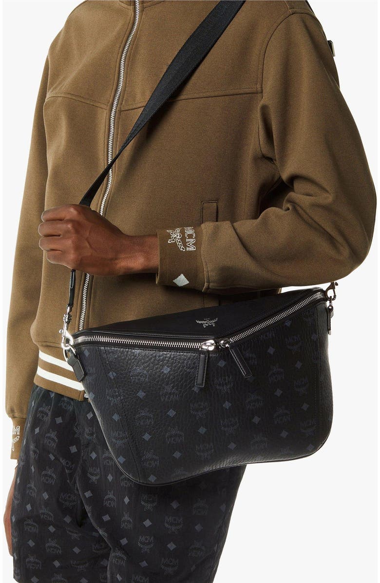 MCM Medium Diamant 3D Crossbody in Visetos Leather Mix, Alternate, color, Bk