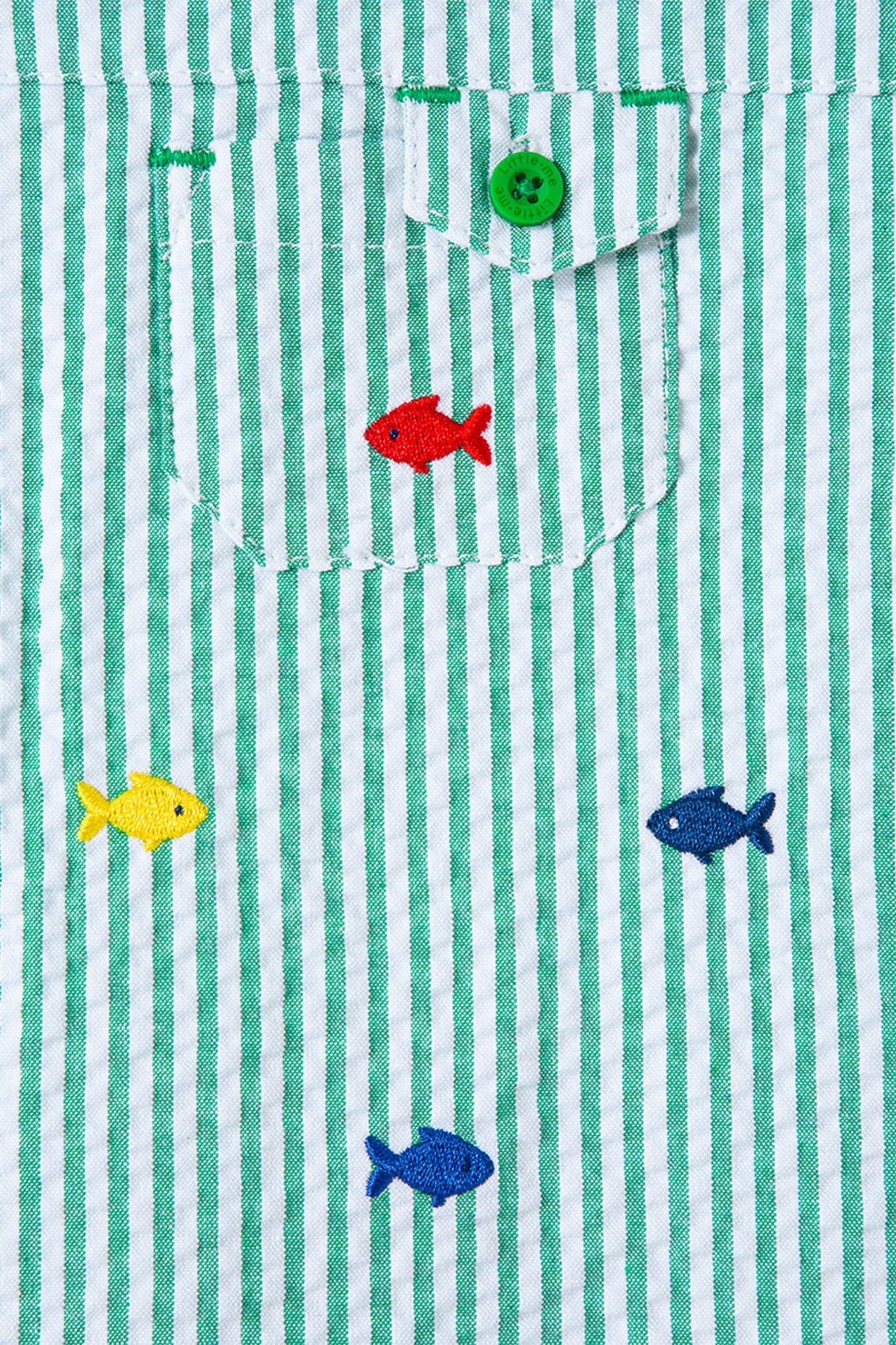 Liitle Fish Little Me Striped Fish 2-Piece Romper & Bucket Hat Set | Nordstromrack