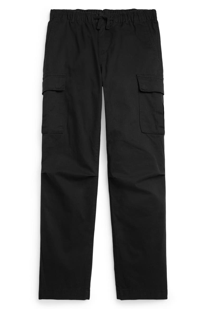 Kids' Stretch Twill Cargo Pants, Main, color, BLACK