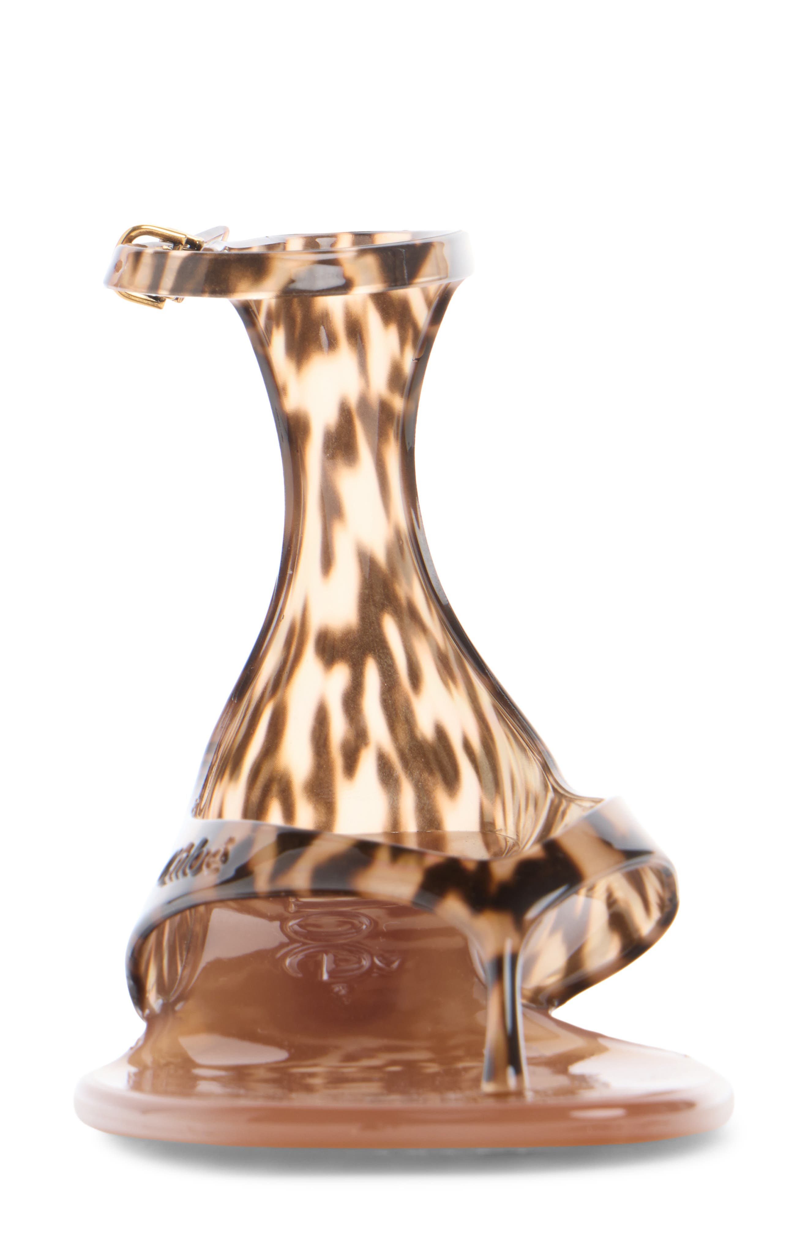 Chloé Ankle Strap Jelly Sandal, Alternate, color, Black Brown