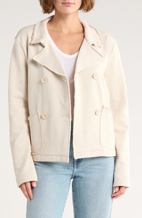 Double Breasted Cotton French Terry Blazer