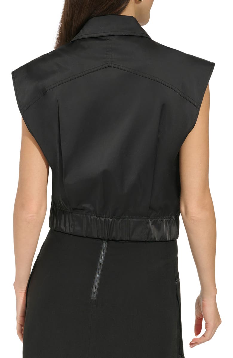 DKNY Satin Zip-Up Vest, Alternate, color, 