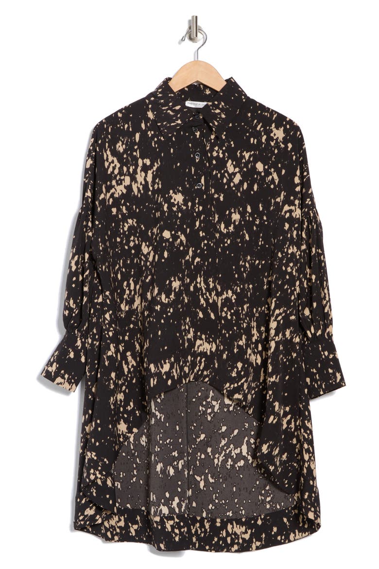 Oversize Print Shirt, Alternate, color, BLACK