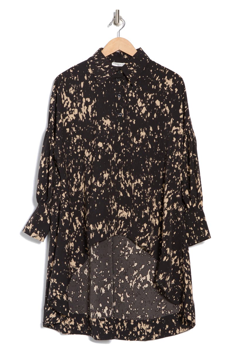 PATRIZIA LUCA Oversize Print Shirt, Alternate, color, Black