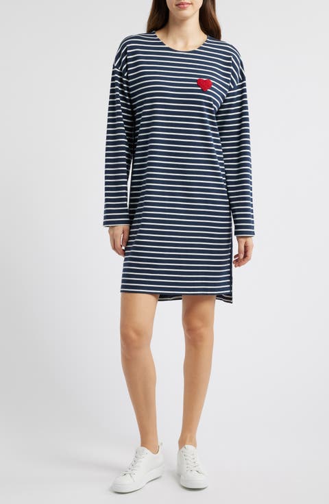 Valentine Stripe T-Shirt Dress