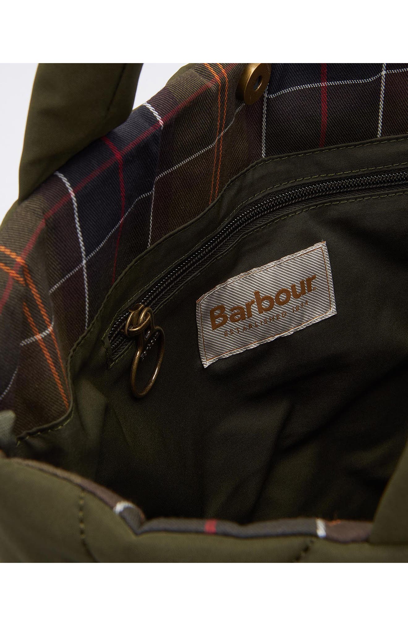 Barbour Mariah Diamond Quilted Tote Bag, Alternate, color, Olive