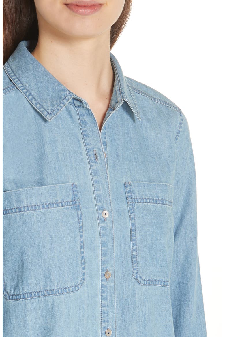 Organic Cotton Chambray Shirt, Alternate, color, BLUE STAR