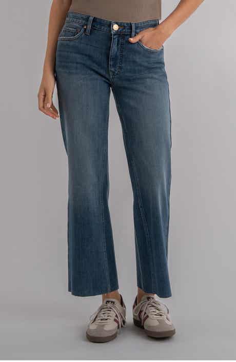 Kelsey Fab Ab Raw Hem Ankle Flare Jeans