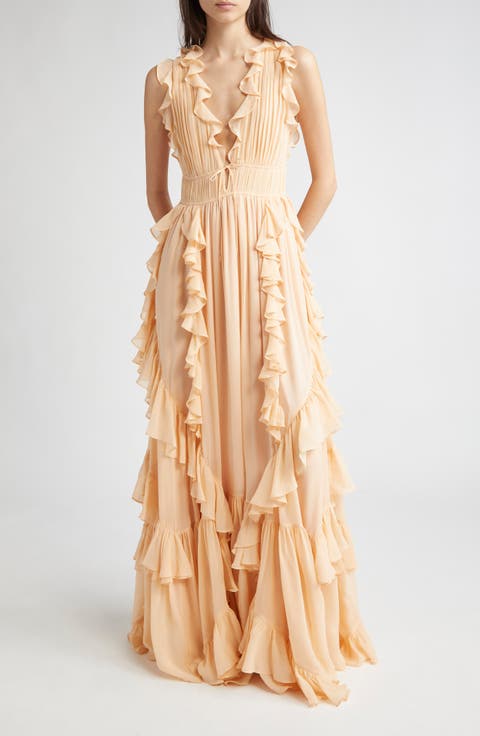 *Ulla Johnson* フローラルシルクフリルミニワンピース ドレス Ulla Johnson* フローラルシルクフリルミニワンピース ドレス