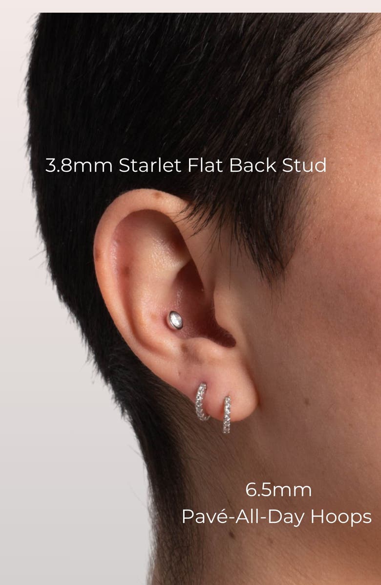 Seed2Stone Pavé-All-Day Single Hoop, Alternate, color, Silver