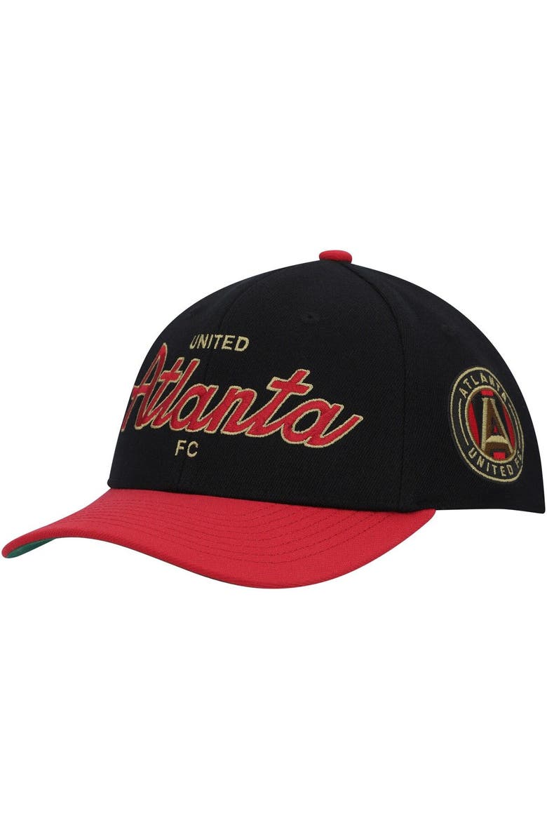 Mitchell & Ness Men's Mitchell & Ness Black Atlanta United FC Team Script 2.0 Stretch Snapback Hat, Main, color, Black