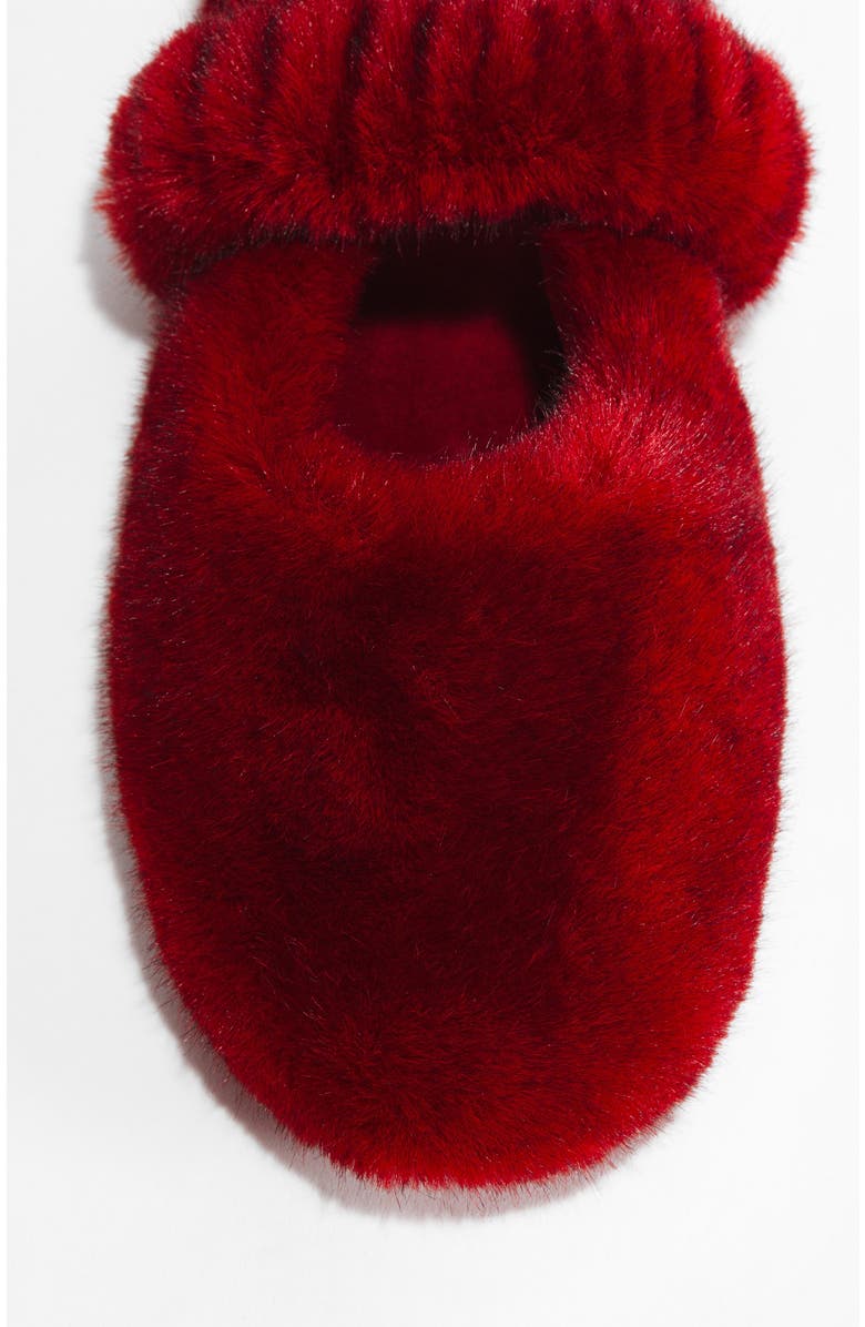 H&M Fluffy Slippers, Alternate, color, Dark Red