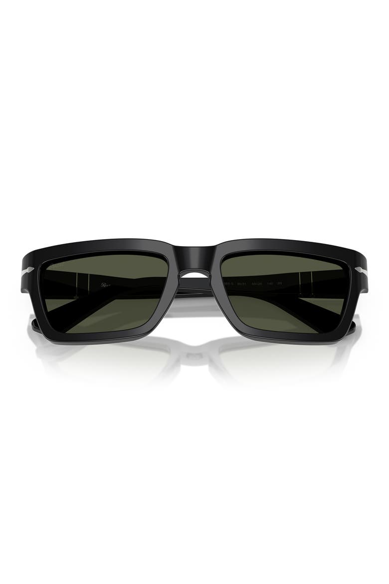 55mm Rectangular Sunglasses, Alternate, color, BLACK