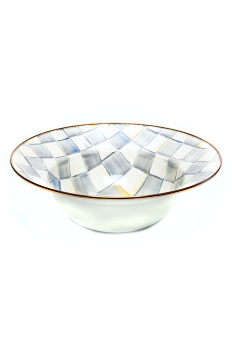 Sterling Check Enameled Steel Serving Bowl