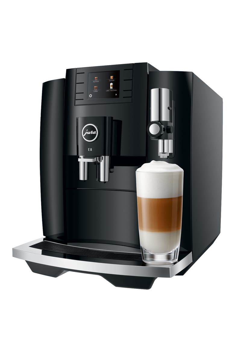 E8 Automatic Coffee Machine, Alternate, color, BLACK