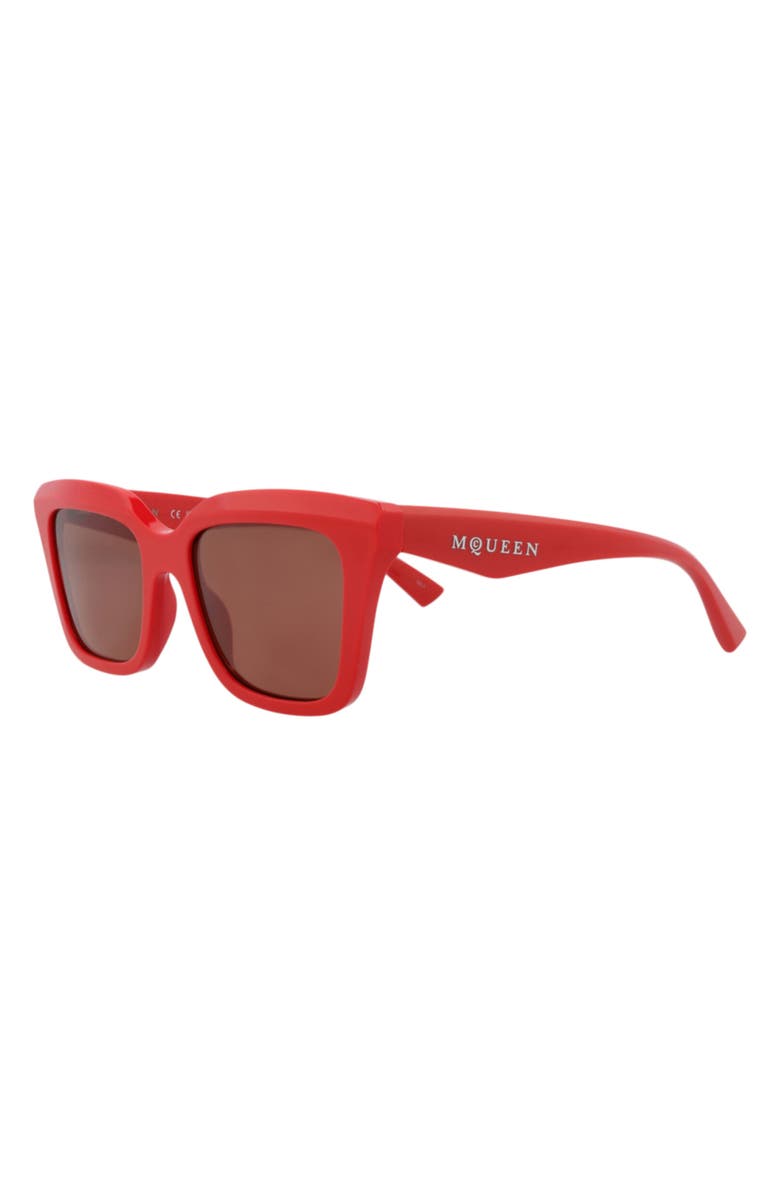 McQueen 53mm Square Sunglasses, Alternate, color, Red Red Brown