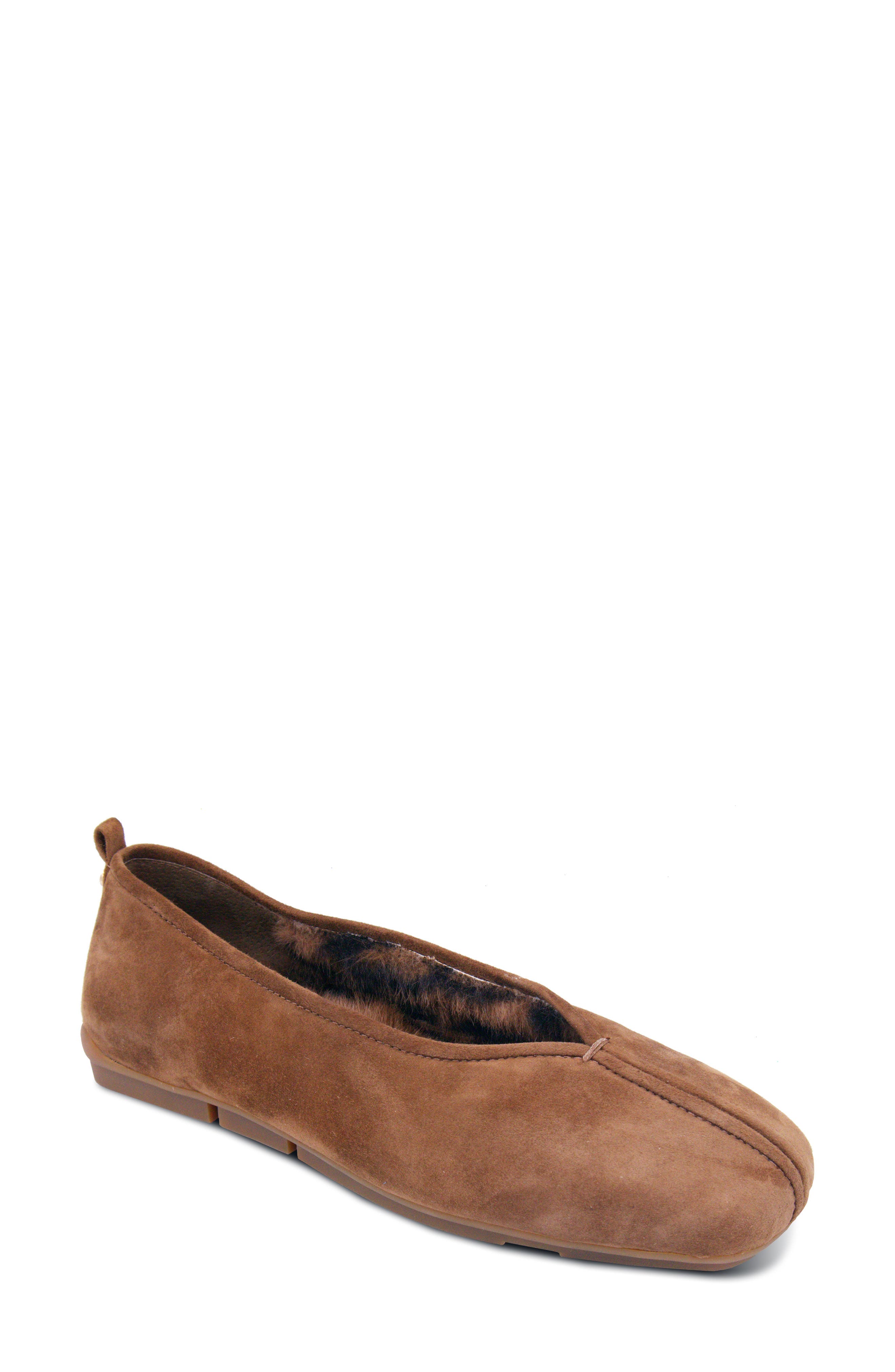 Breeze Leather Ballet Flat, Main, color, CHESTNUT