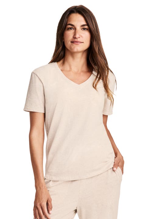 Women's Organic Cotton Stretch Short Sleeve V-Neck Top