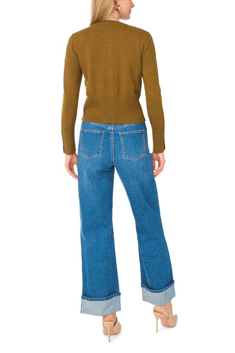 Button Front Cardigan, Alternate, color, GOLDEN CITRON