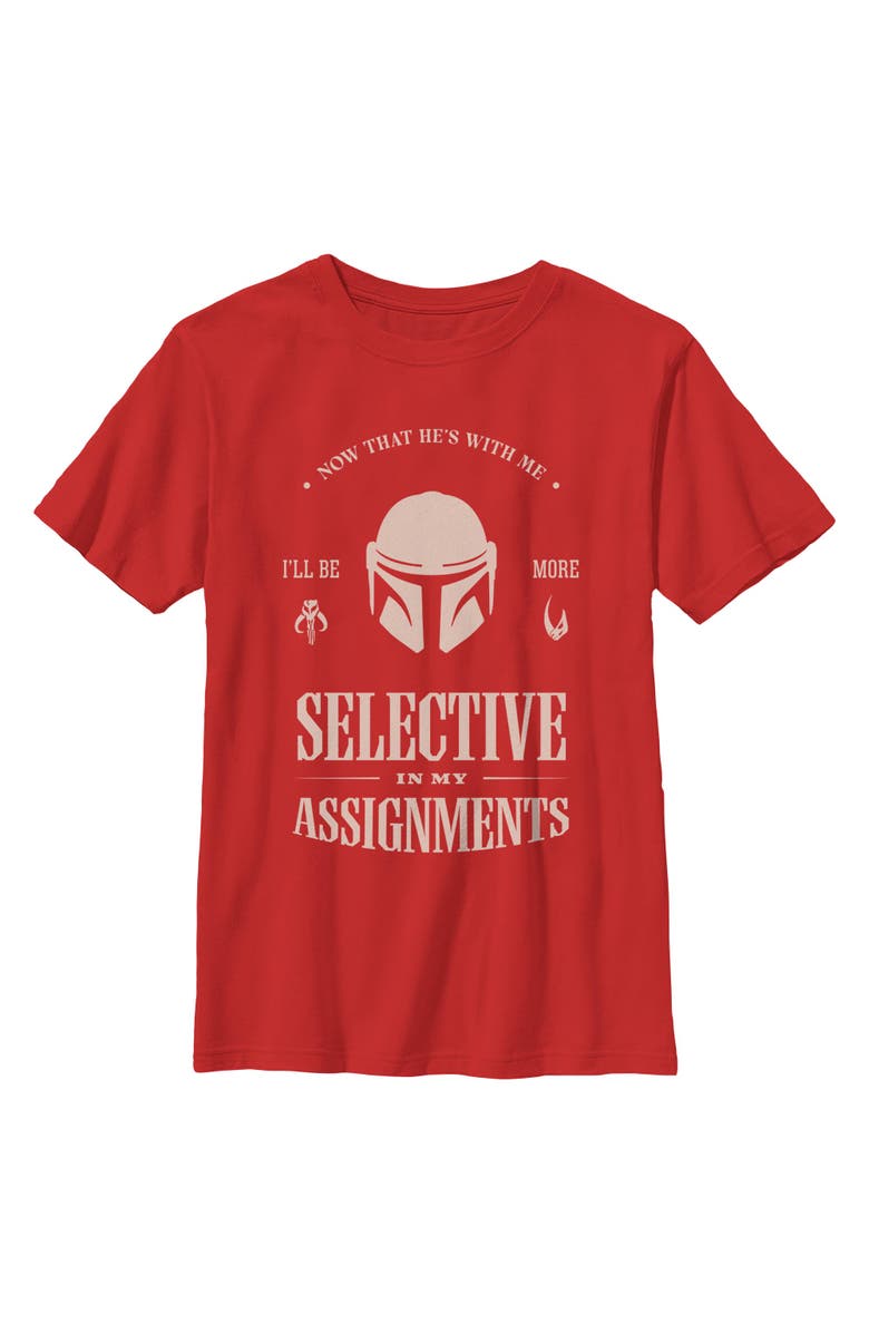 Star Wars: The Mandalorian and Grogu Boy's Star Wars The Mandalorian and Grogu Selective In My Assignments  Graphic T-Shirt, Main, color, Red