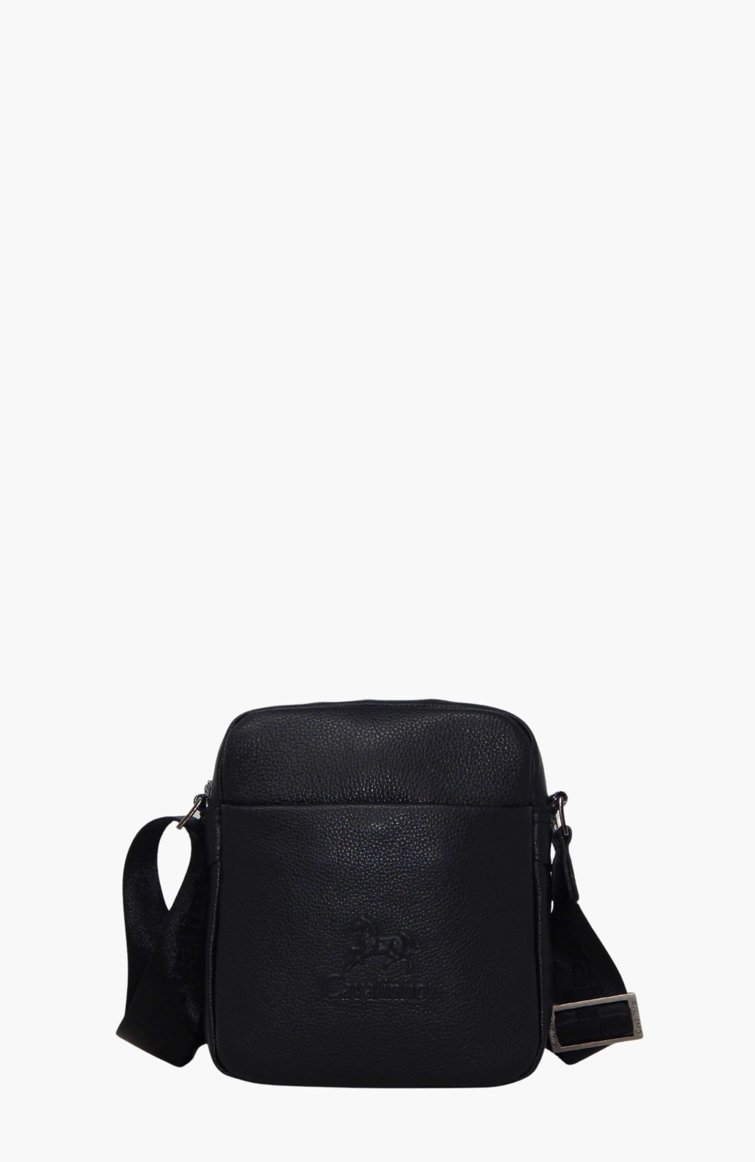 El Cavaleiro 225 Leather Traveler Crossbody Bag, Main, color, Black