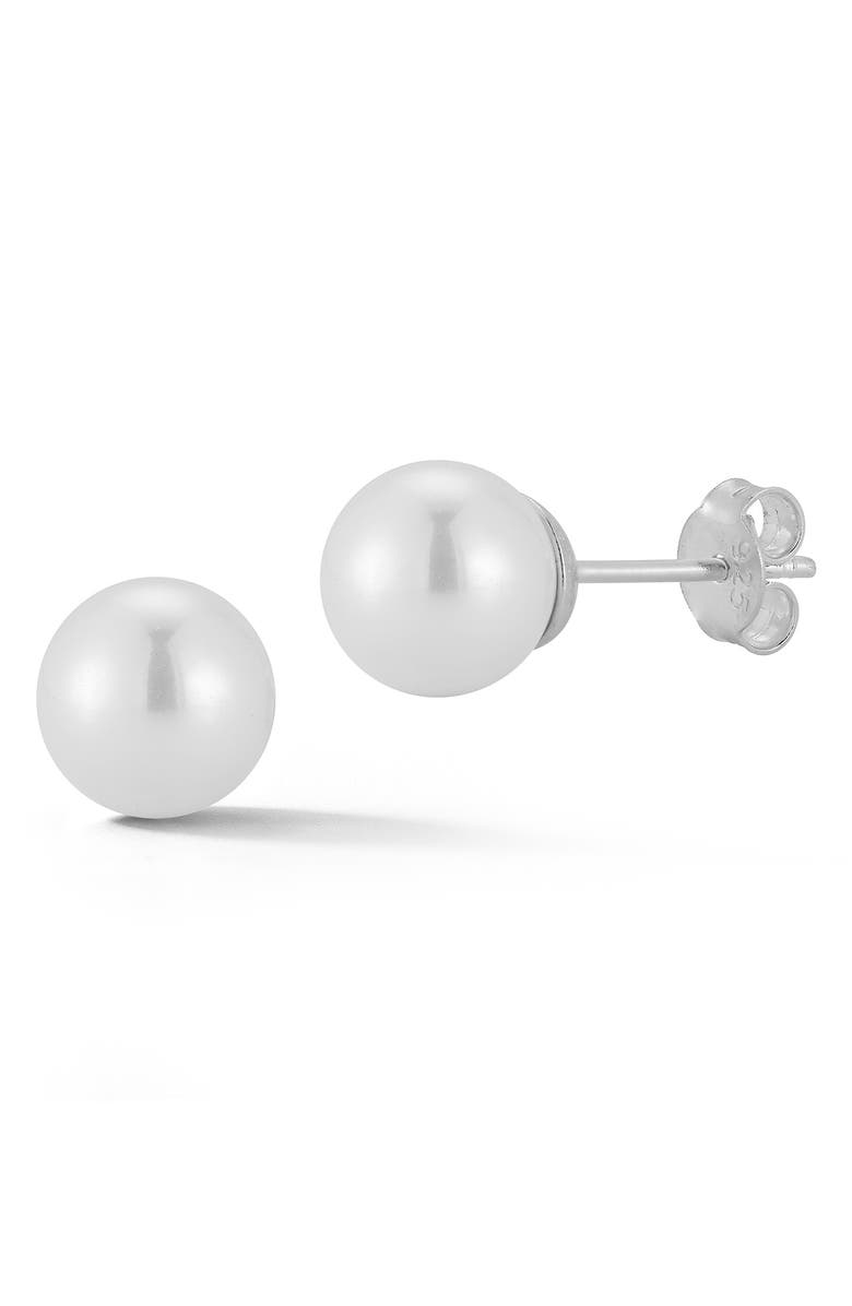 GLAZE JEWELRY 7.5-8mm Cultured Pearl Stud Earrings, Main, color, 