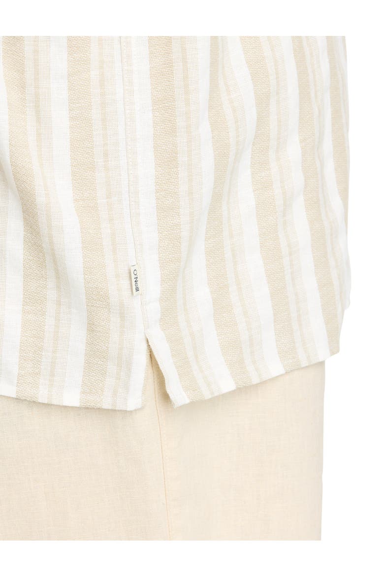 Big & Tall Striped Sport Shirt, Alternate, color, LIGHT KHAKI