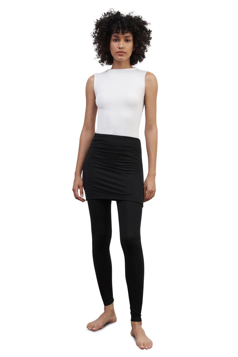 Burke Skirted Leggings, Alternate, color, BLACK