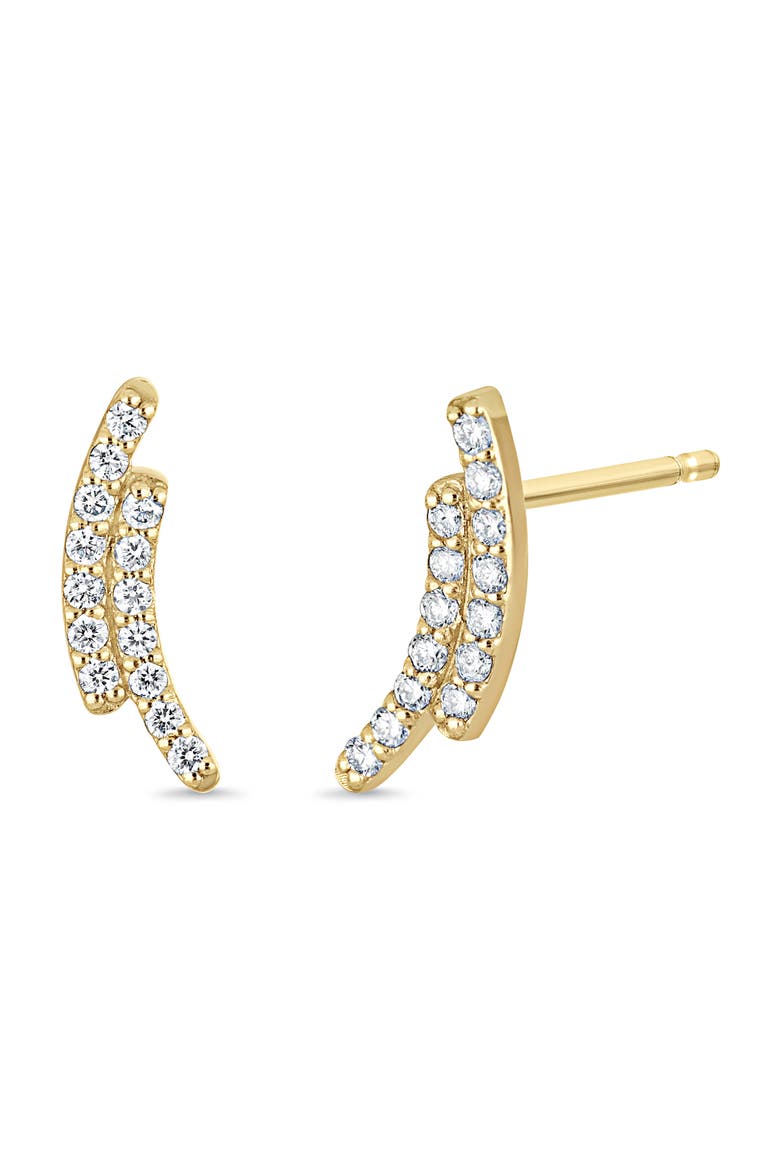 Solstice 18K Yellow Gold Diamond Bar Stud Earrings, Main, color, 18K YELLOW GOLD