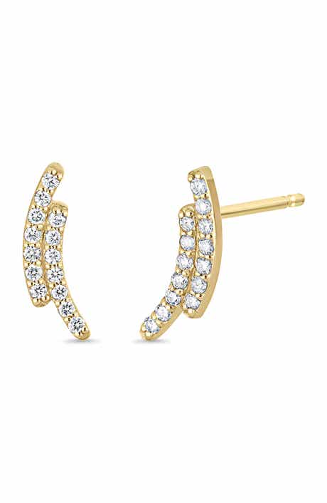 Bony Levy Solstice 18K Yellow Gold Diamond Bar Stud Earrings