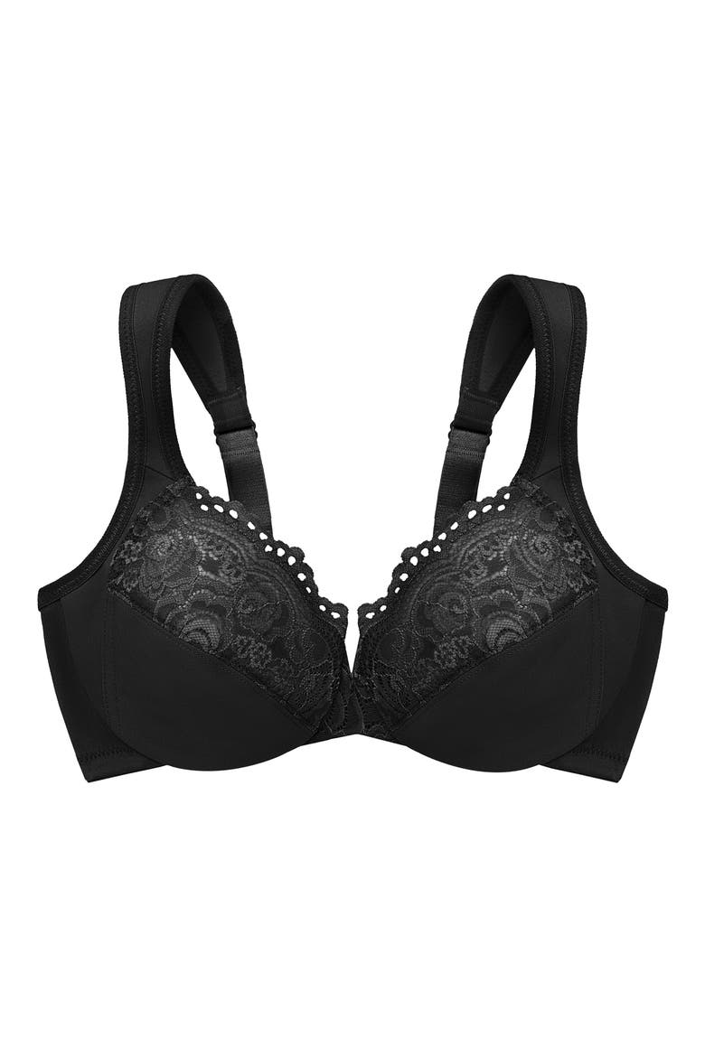 WonderWire® Low Cut Lace Underwire Bra, Alternate, color, BLACK
