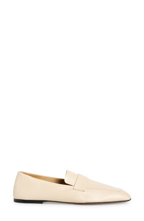 The Row Square Leather Loafers In Nude