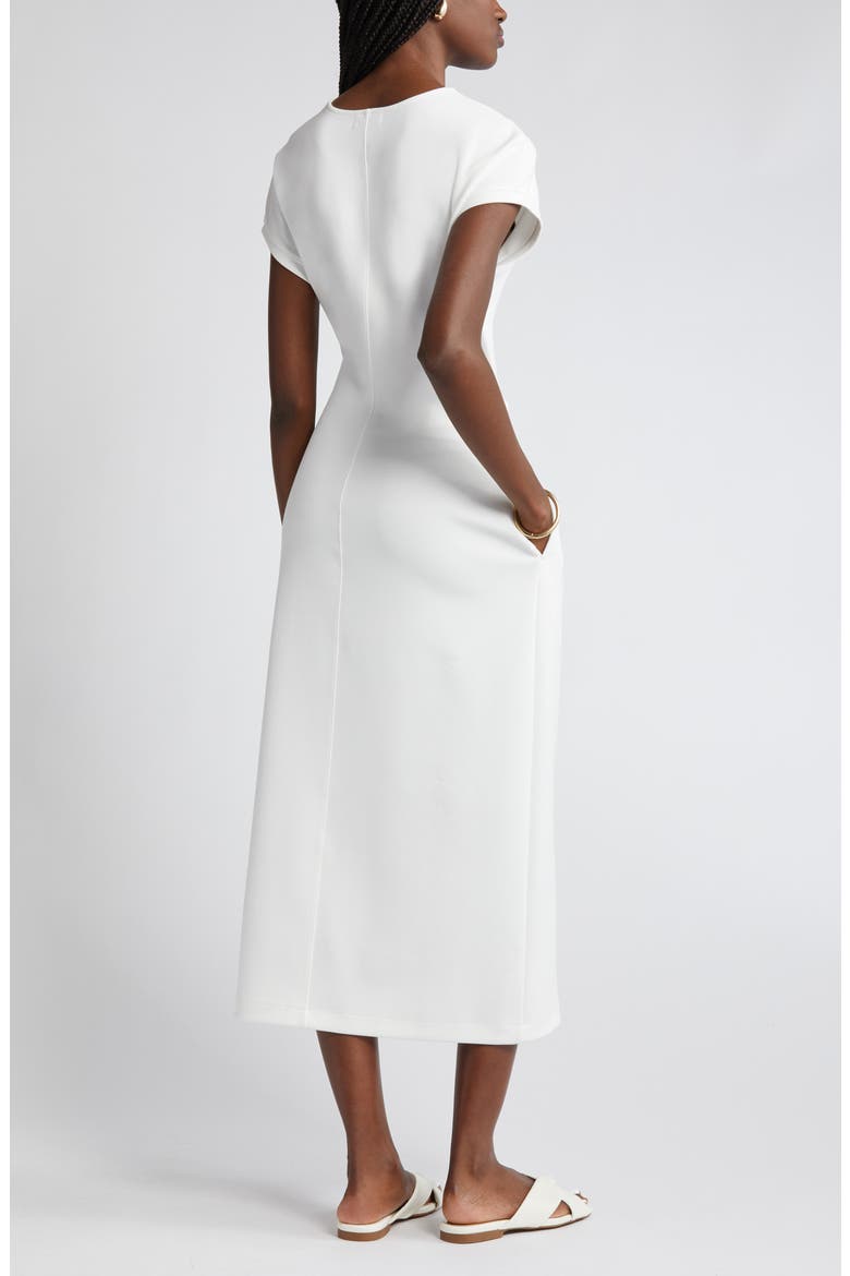 Tie Waist Midi Dress, Alternate, color, IVORY CLOUD
