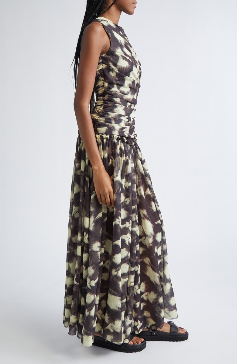 Siedrés Alina Print Ruched Open Back Mesh Dress, Alternate, color, 