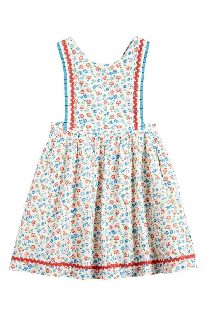 Mini Boden Kids' Gladys Floral Pinafore Dress, Main, color, 