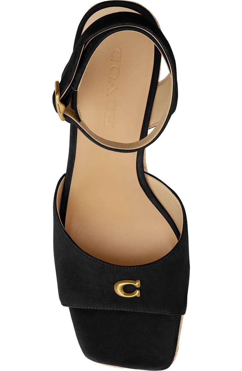 COACH Ankle Strap Espadrille Platform Wedge Sandal, Alternate, color,