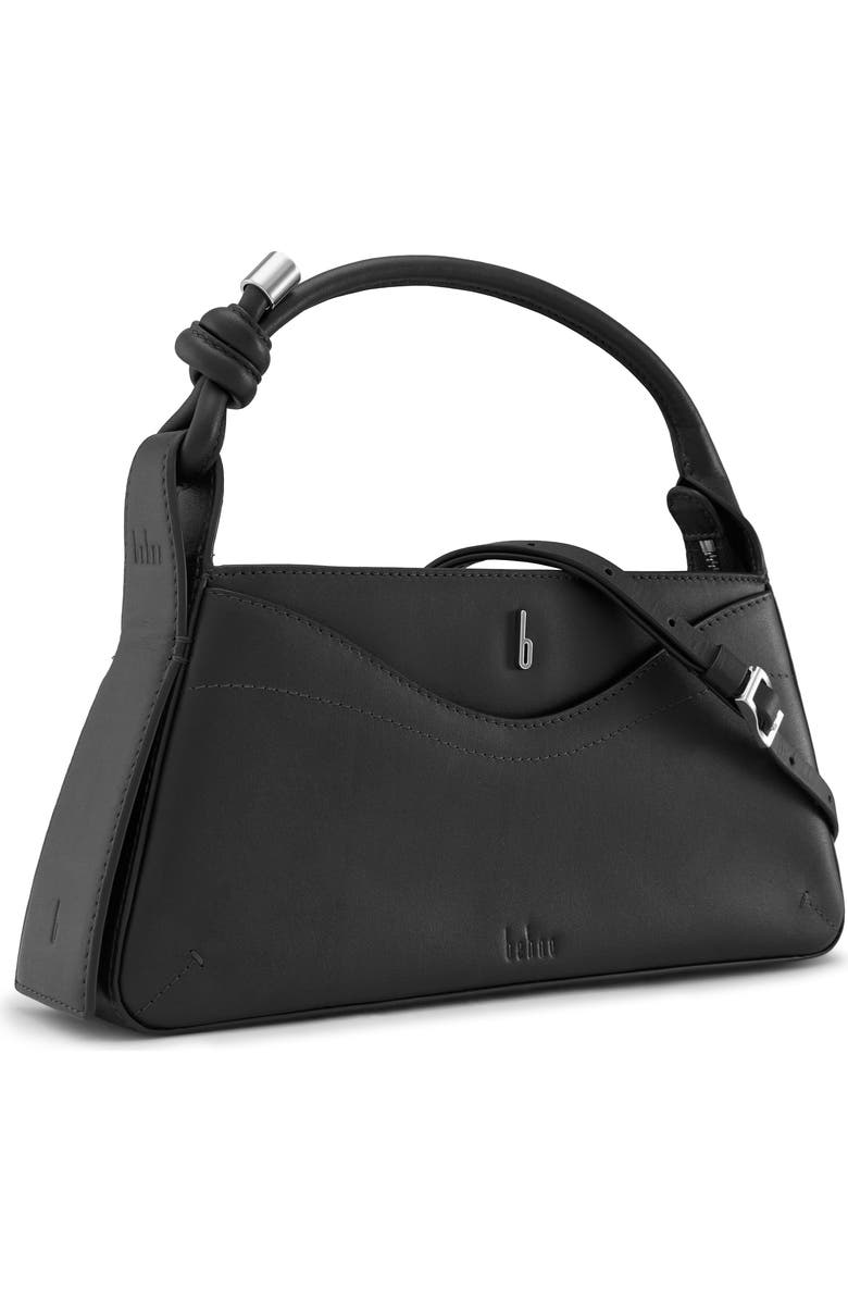 behno Melina Leather Crossbody Satchel, Alternate, color, Black
